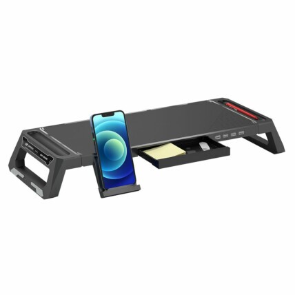 Suporte para Monitor C3Tech, com 4 USB, até 50kg Dobrado e 20kg Aberto, Preto, BM-100BK