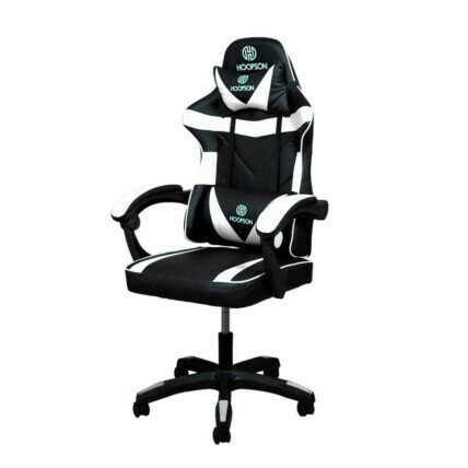 Cadeira Gamer Hoopson Preta e Branca, Reclinável e Giratoria, HP-CG-506