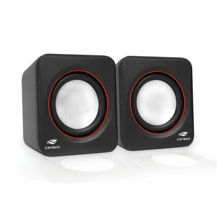 Caixa de Som Portátil C3Tech, Stereo 2.0, 3W RMS, Preta, SP-301BK