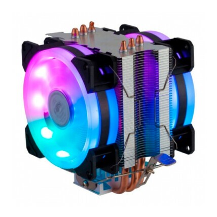 Air Cooler para Processador Dex, RGB, para Intel e AMD, FAN Duplo, TDP de 130W, DX-9107D