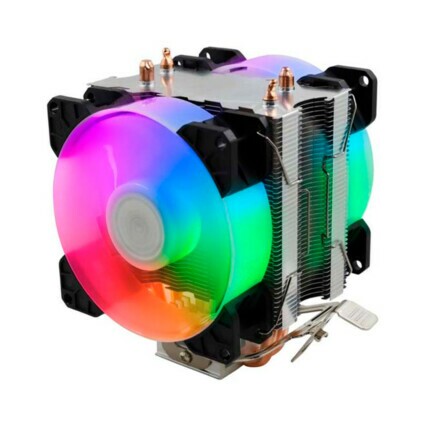 Air Cooler para Processador Gamer Dex, RGB, Preto, Fan Duplo, para Intel e AMD, DX-9500D-PT