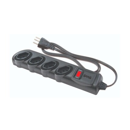 Filtro de Linha 4 Tomadas SMS, Bivolt, com Circuit Breaker, Cabo de 1.3m