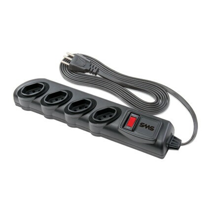 Filtro de Linha 4 Tomadas SMS, Bivolt, com Circuit Breaker, Cabo de 3m