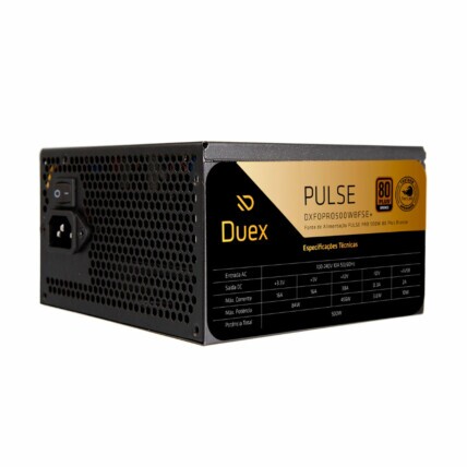 Fonte 500W Duex Pulse Pro, 80 Plus Bronze, PFC Ativo, Preta, DXFOPRO500WBFSE+
