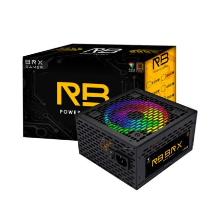 Fonte 850W Brx Rainbow, RGB, ATX, 80 Plus Bronze, PFC Ativo, RB850