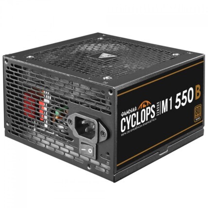Fonte 550W Gamdias Cyclops M1, ATX, 80 Plus Bronze, Cybenetics, Teclab, PFC Ativo, M1-550B