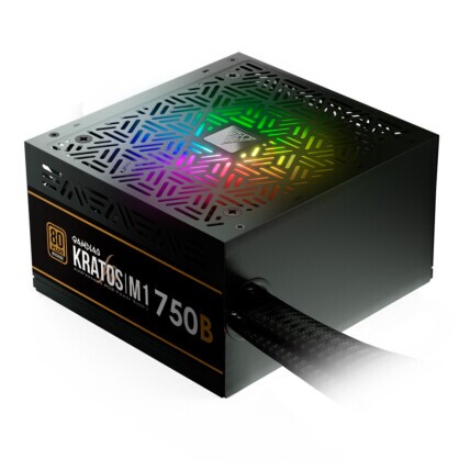 Fonte 750W Gamdias Kratos M1 RGB, ATX, 80 Plus Bronze, PFC Ativo, M1-750B