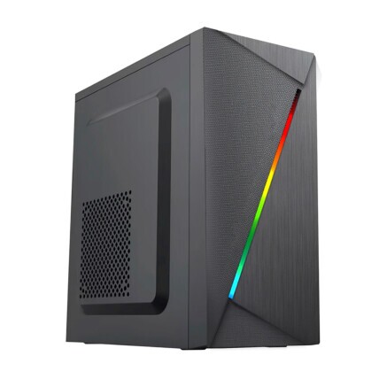 Gabinete Gamer BRX Vortex, Preto, com Faixa de LED, sem Fonte, CA-054 RGB