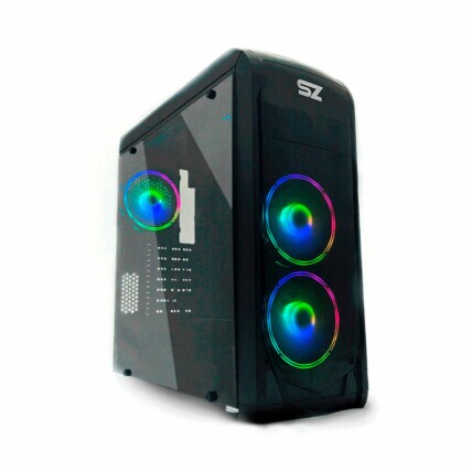 Gabinete Gamer Storm-z Dynamic RGB, Mid Tower, Vidro Temperado, com 5 Fans e Controladora