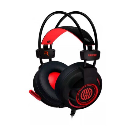 Headset Gamer Hoopson Bruiser, com conexão USB, LED Vermelho, DG28R