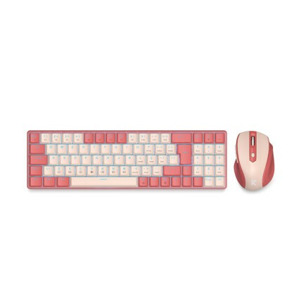 Kit de Teclado e Mouse sem fio Redragon BS-8772 Rosa, Wireless - BS-8772 RP