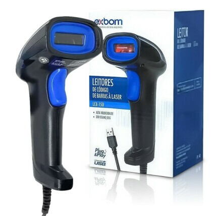 Leitor de Código de Barras Exbom, Laser, com Conexão USB, LCB-150