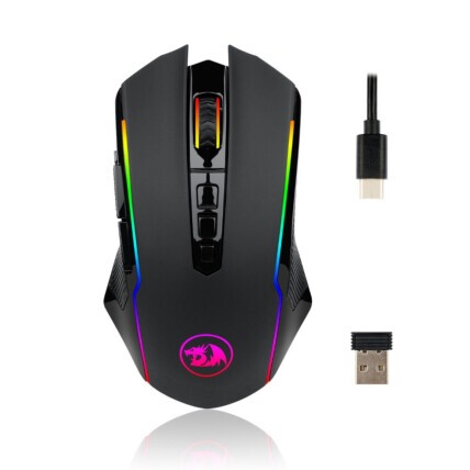 Mouse Gamer Redragon Ranger Lite, Wireless, RGB, com 9 Botões Programáveis, M910-KS