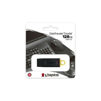 Pendrive Kingston 128GB DataTraveler Exodia, USB 3.2, Preto e Amarelo, DTX/128GB