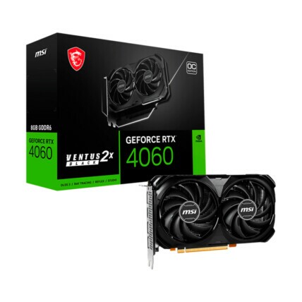 Placa de Vídeo MSI GeForce RTX 4060 Ventus 2X Black 8G OC, 8GB GDDR6, DLSS, Ray Tracing, 912-v516-012