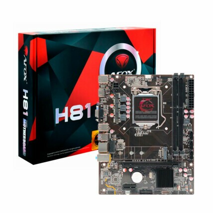 Placa mãe Afox, Chipset H81, DDR3, mATX, Socket Intel LGA1150, USB 3.0, com conexão M.2 NVME, IH81-MA5-V4