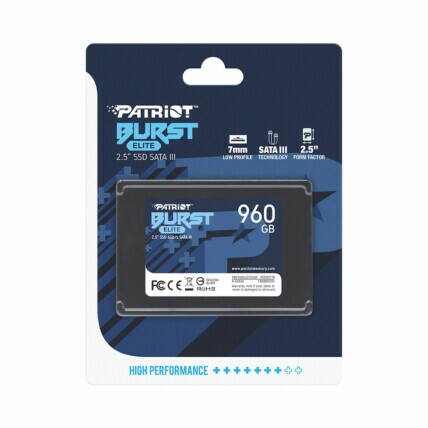SSD 960GB Patriot Burst Elite, Sata, Leitura 450mbps e Gravação 320mbps
