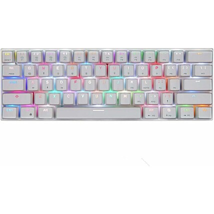 Teclado Mecânico Gamer Motospeed CK62, RGB, Branco, Switch Red, Bluetooth