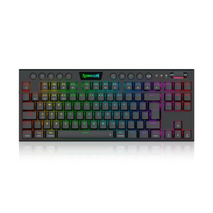Teclado Mecânico sem Fio Gamer Redragon Horus Pro, RGB, Wireless e Bluetooth, Switch Brown, ABNT2, K621RGB-PRO  (PT-Brown)