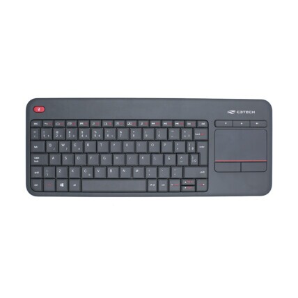 Teclado Sem Fio C3Tech com Touch Pad Integrado, K-WT200BK